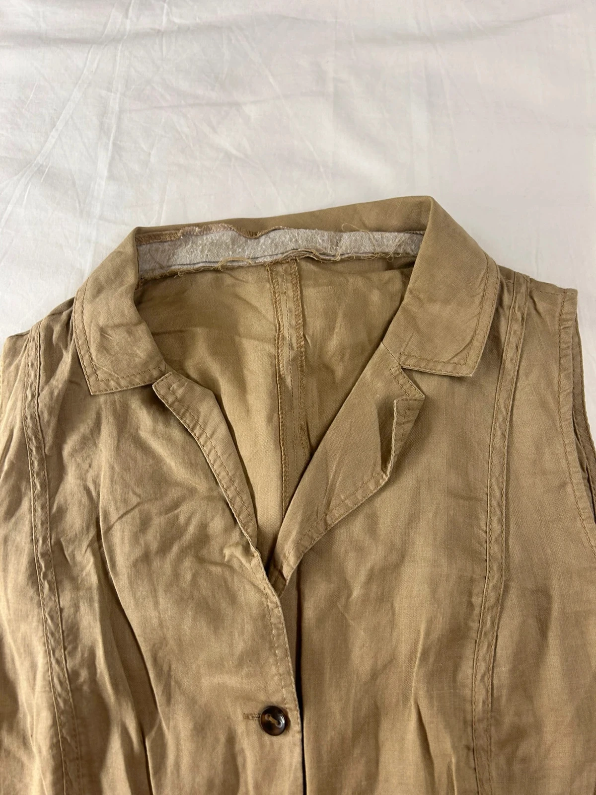 Chemise manches courtes beige vintage – photo 5